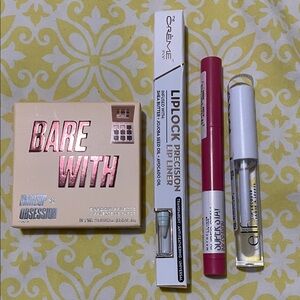 MakeUp Bundle! Makeup Obsession Nude Shadow Palette Lip Liner Gloss & Lip Crayon